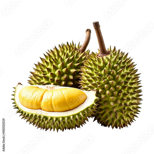 durian isolated on white background and transparent Png
