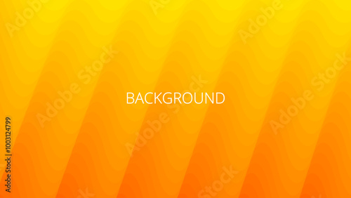 Orange and yellow abstract background with sharp wavy lines and gradient transition, dynamic flame shape. Inclined bends