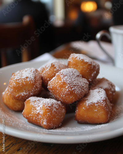 Traditional French beignets doughnuts photo