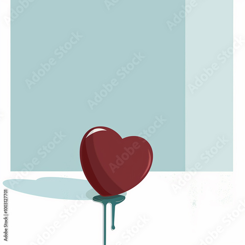 A World Heart Day poster featuring red and turquoise hues, with a red heart against a white background. photo