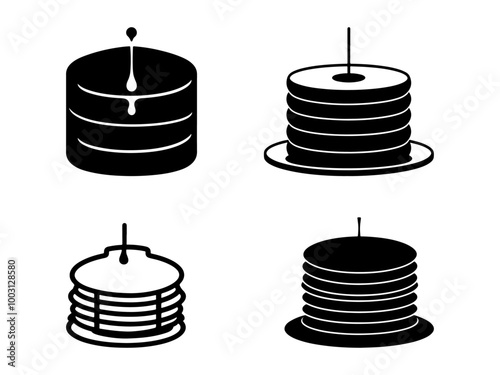 Stacked Pancakes with Syrup Dripping Down