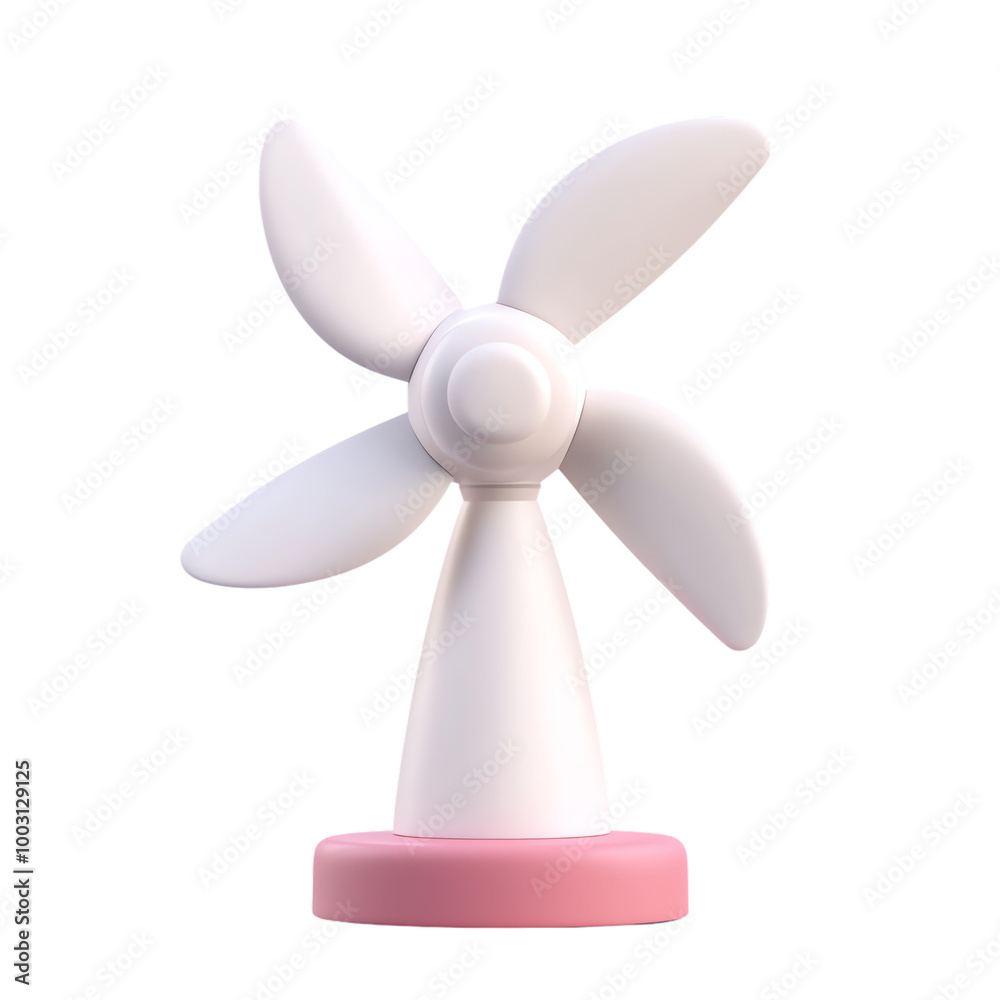Modern desk fan, stylish design, white isolate background. transparent background