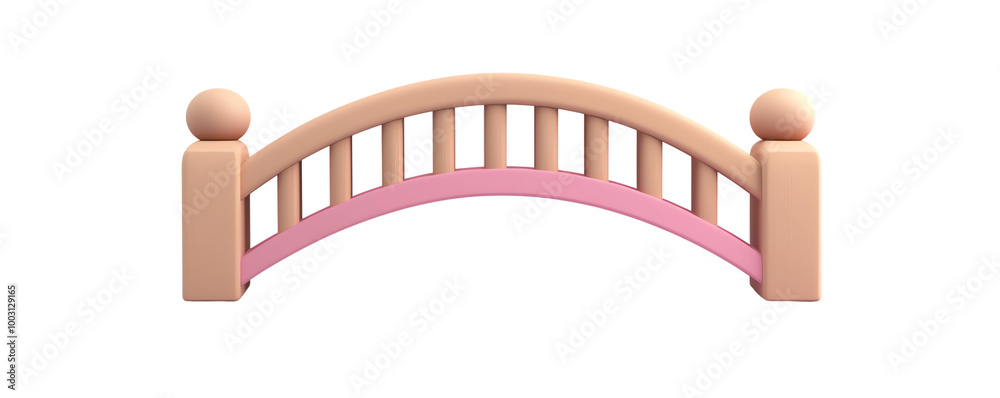 Pink decorative bridge design on a white background. transparent background Pink decorative bridge design on a white background. transparent background