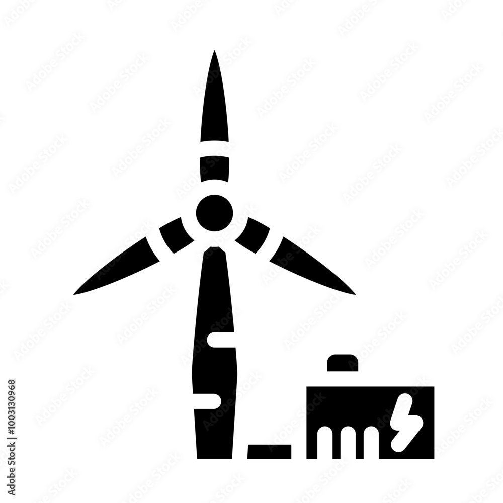 Fototapeta premium Wind Turbine vector icon style