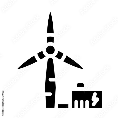 Wind Turbine vector icon style