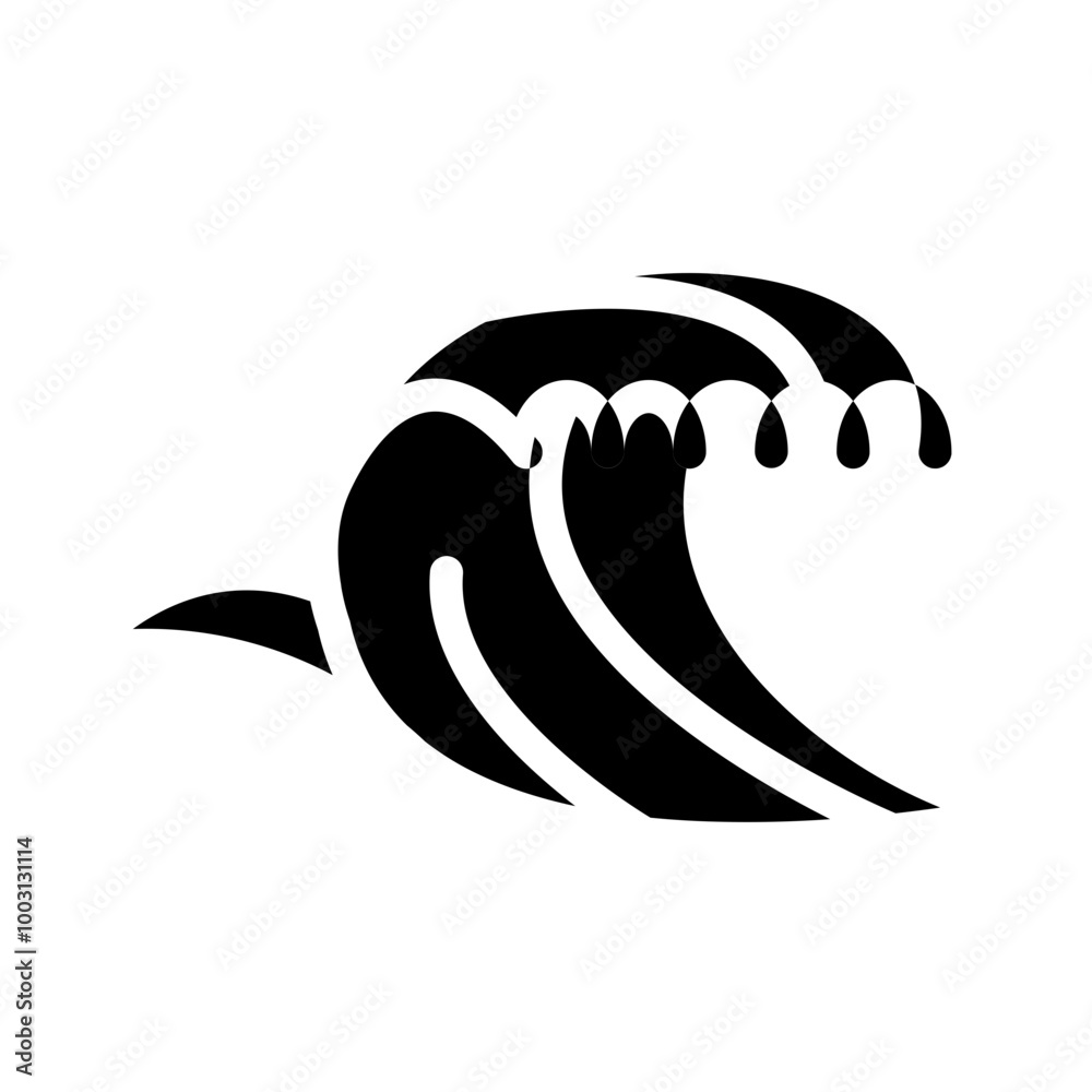 Obraz premium Wave vector icon style