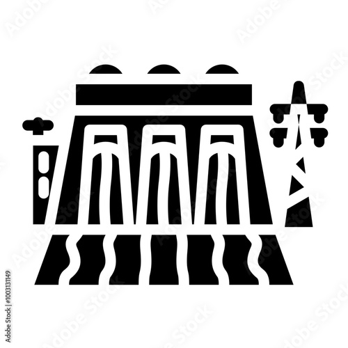 Hydroelectric Dam vector icon style