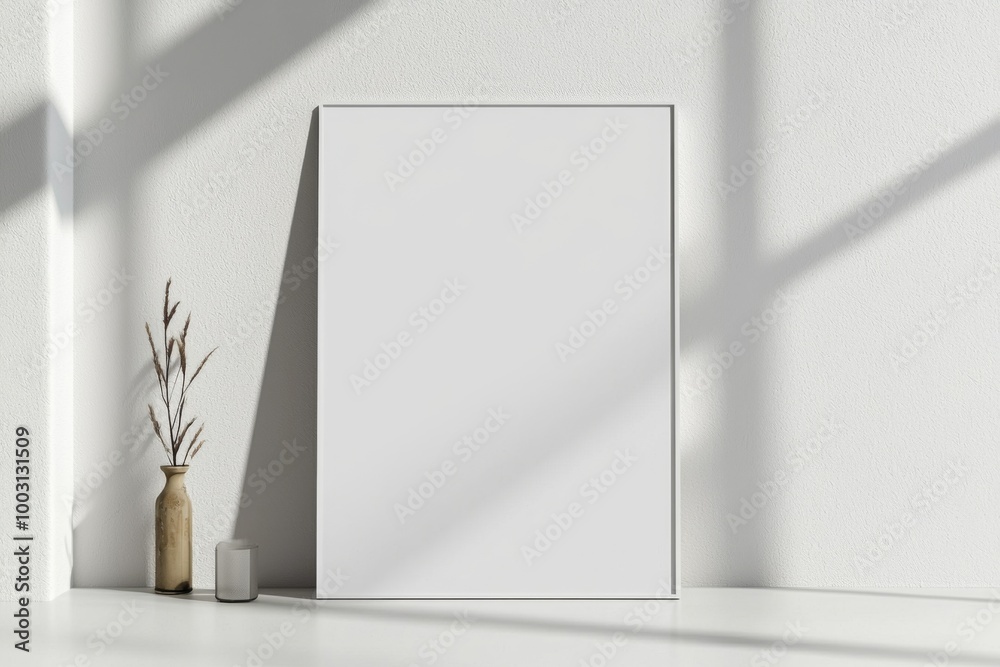 A3 Poster Mockup on White Background created with Generative AI A3 Poster Mockup on White Background created with Generative AI