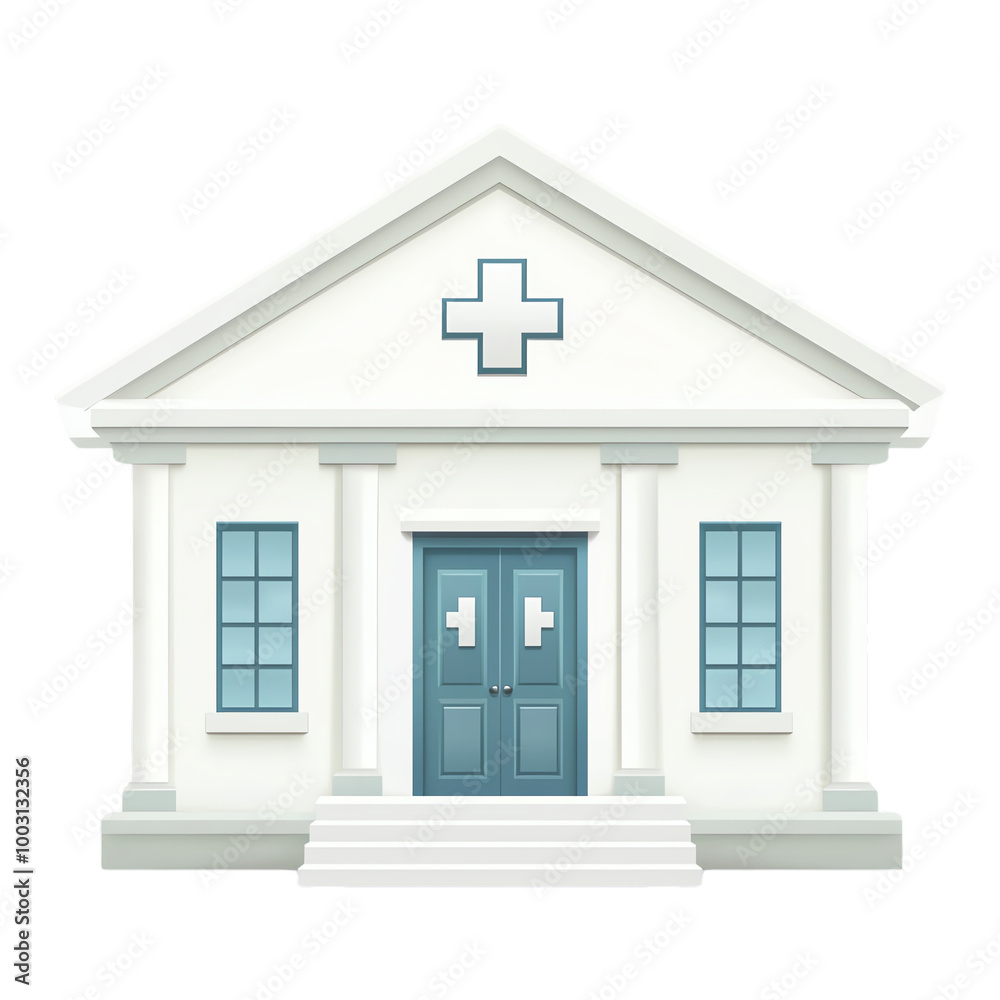Illustration of a modern medical clinic with a white background. transparent background Illustration of a modern medical clinic with a white background. transparent background