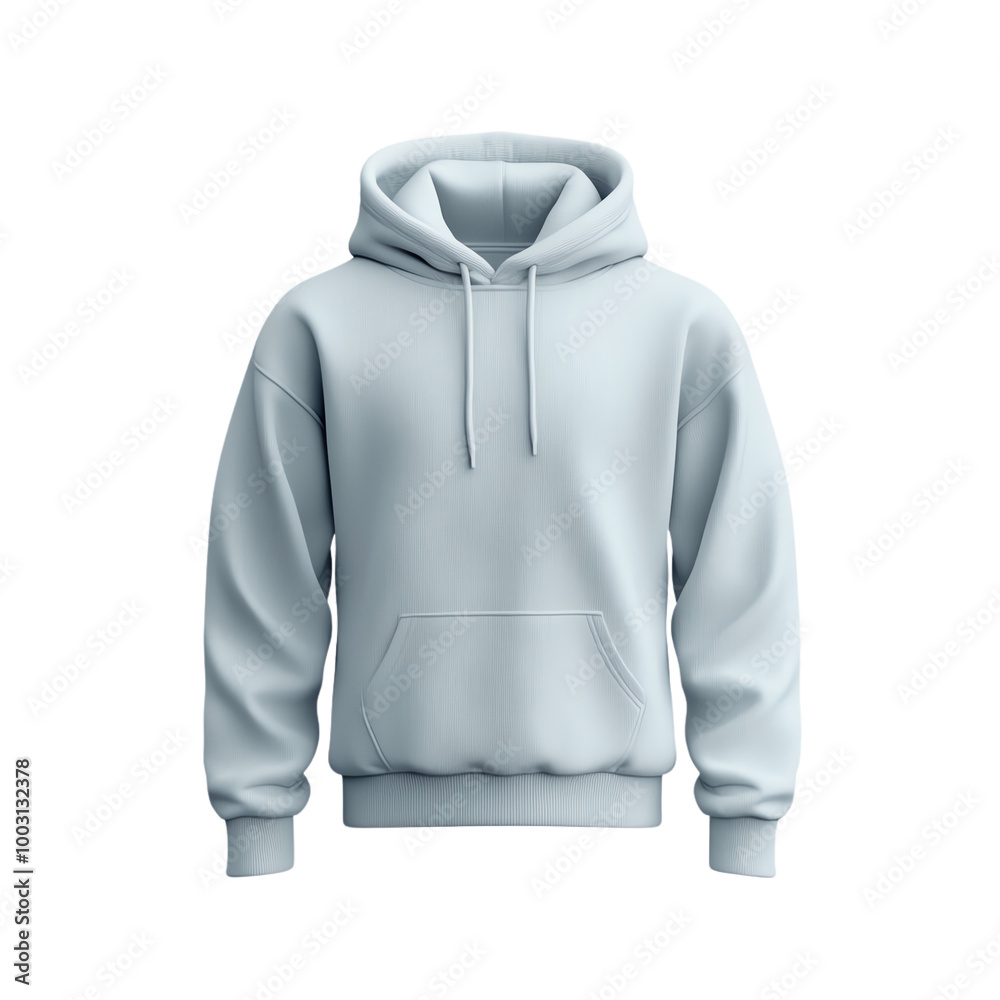 Light blue hoodie on white isolated background. transparent background Light blue hoodie on white isolated background. transparent background