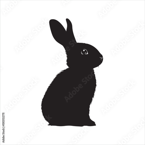 white rabbit isolated on white background