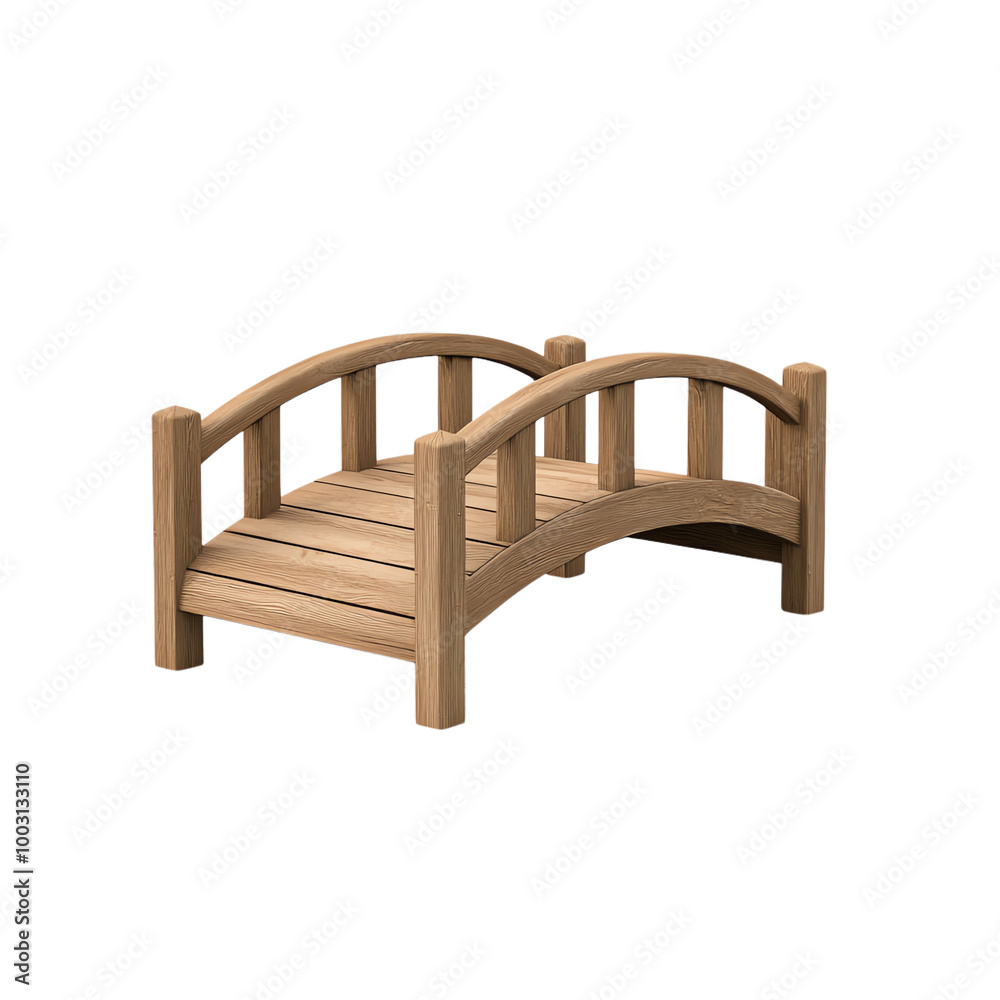 custom made wallpaper toronto digitalSmall wooden bridge, ornamental garden feature, white isolate background. transparent background