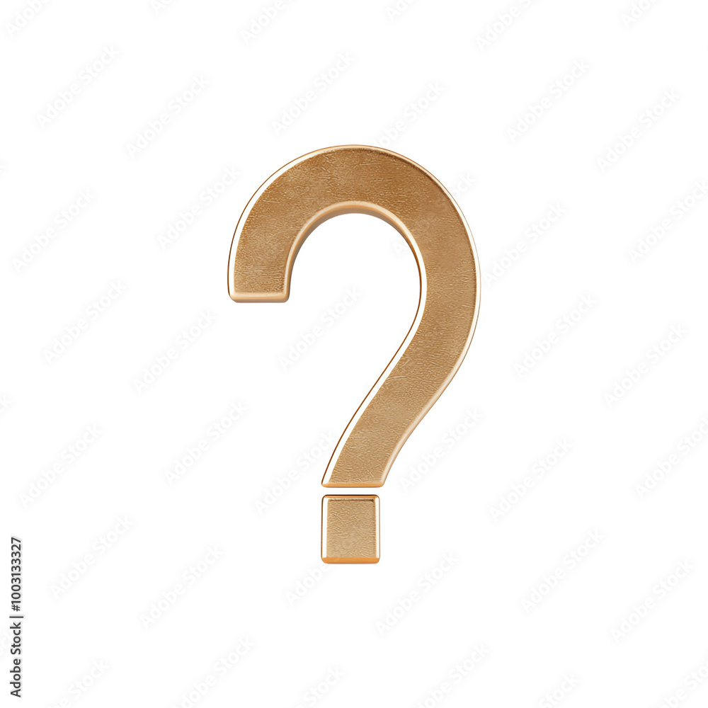 Stylized gold question mark on a white isolated background. transparent background Stylized gold question mark on a white isolated background. transparent background