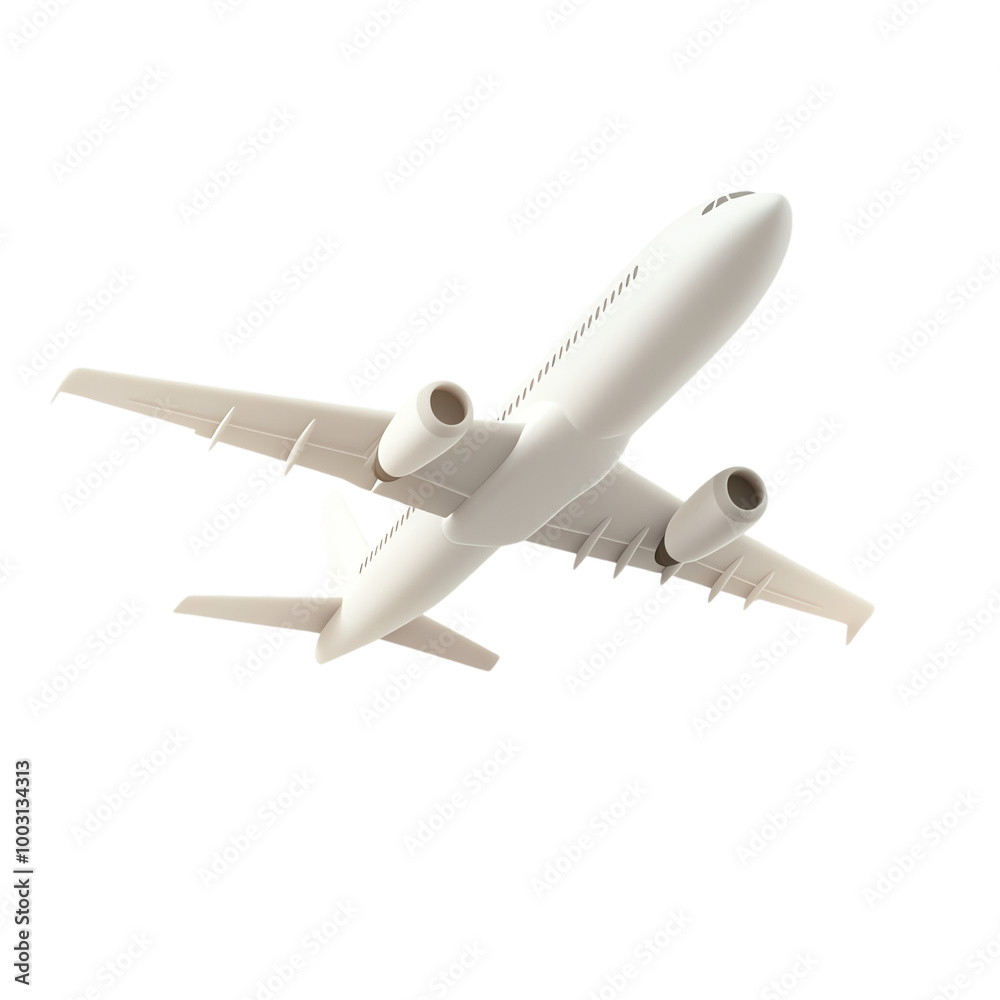 Airplane in flight, white isolate background transparent background Airplane in flight, white isolate background transparent background