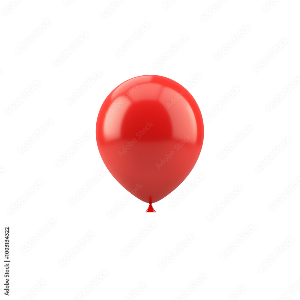 A vibrant red balloon with a shiny surface, isolated on a white background. transparent background A vibrant red balloon with a shiny surface, isolated on a white background. transparent background