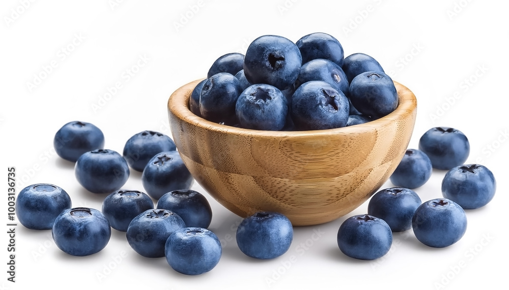 Blueberries in bowl isolated on white background Blueberries in bowl isolated on white background