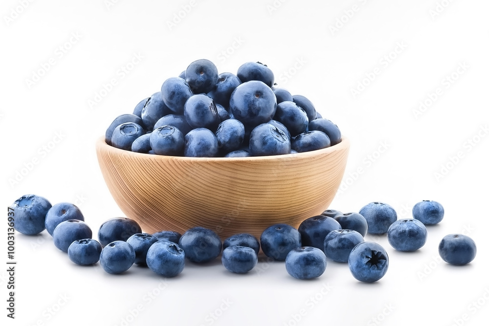 Blueberries in bowl isolated on white background Blueberries in bowl isolated on white background