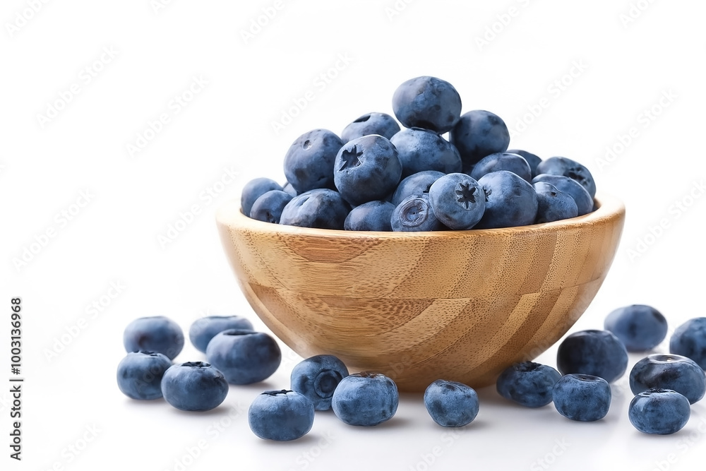 Blueberries in bowl isolated on white background Blueberries in bowl isolated on white background