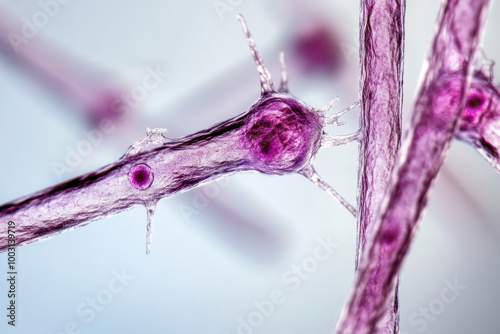 Clostridium botulinum bacterium on white background. Science, health, medicine, people diseases concept photo