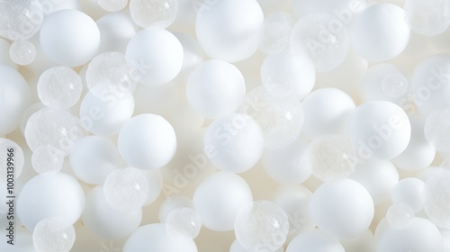 Soft and smooth white soap foam bubbles texture for a clean, refreshing, and appealing visual effect