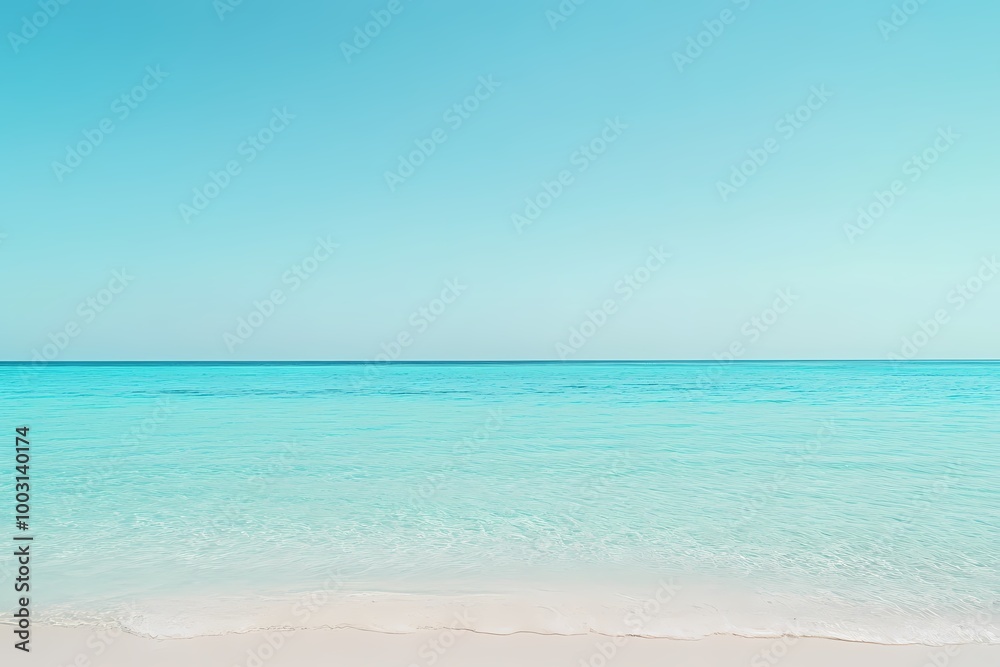 Calm Pastel Cyan Ocean with Gentle Waves Calm Pastel Cyan Ocean with Gentle Waves