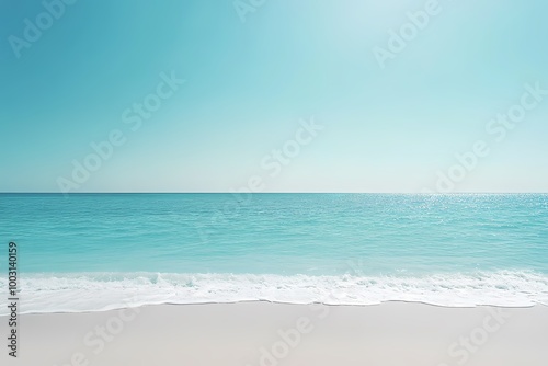Serene Pastel Cyan Ocean Vista