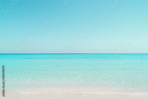 Calm Pastel Cyan Ocean with Gentle Waves