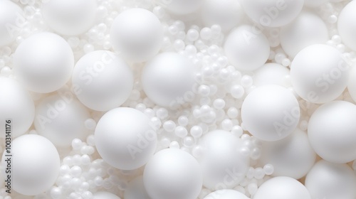 Close up of white soap foam bubbles creating a soft and luminous textured surface