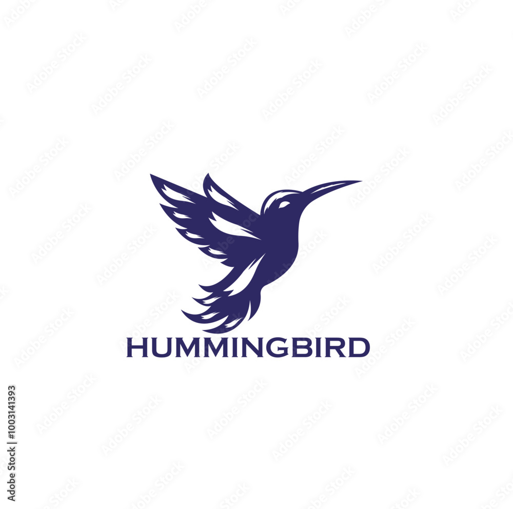 Fototapeta premium hummingbird logo , technology ,smart , future ,logo design vector.