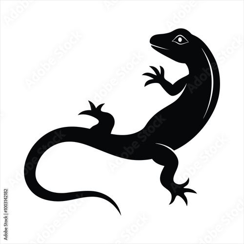 Lizard silhouette vector