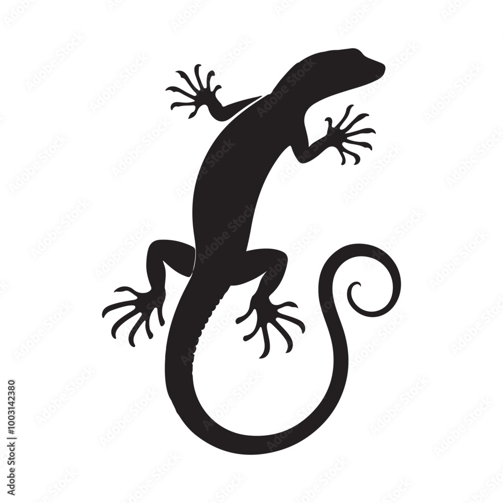 Naklejka premium Lizard silhouette vector
