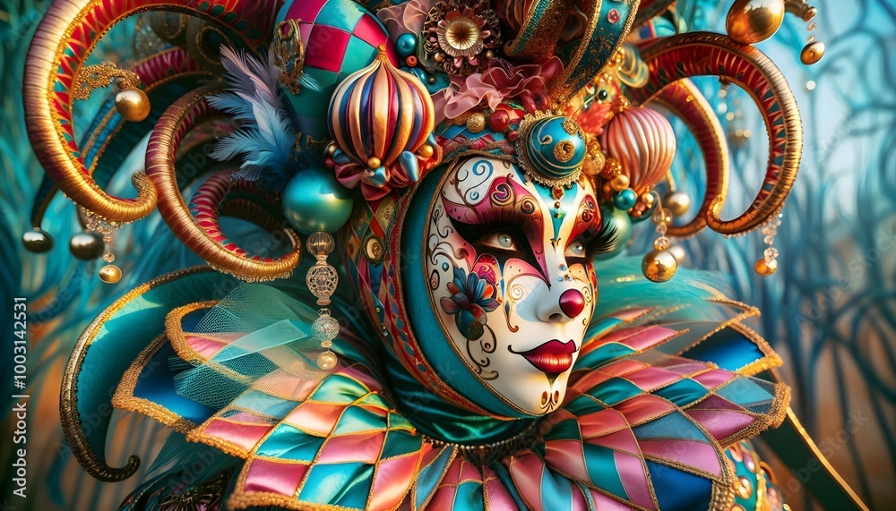 Naklejka premium Carnaval de Máscaras Majestuosas