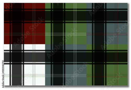 Holiday Plaid Squares for Patterns, vector to create full plaid patterns in six different varieties