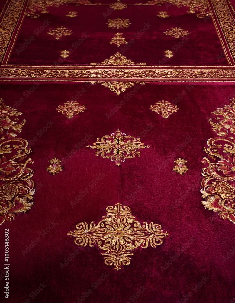 Burgundy rug with gold accents Burgundy rug with gold accents