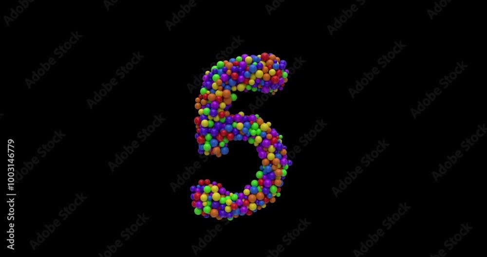 A countdown animation from 10 to zero with 3d colorful balls on a transparent alpha channel A countdown animation from 10 to zero with 3d colorful balls on a transparent alpha channel
