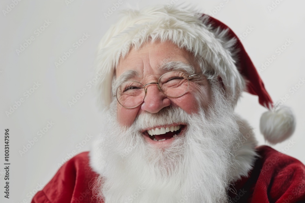 Naklejka premium Santa Claus Laughing While Delivering Presents