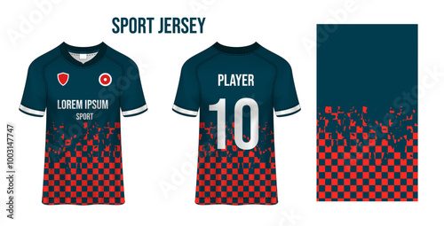 Sport jersey design fabric textile for sublimation.