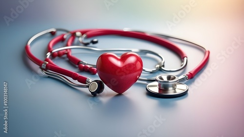 heart with stethoscope