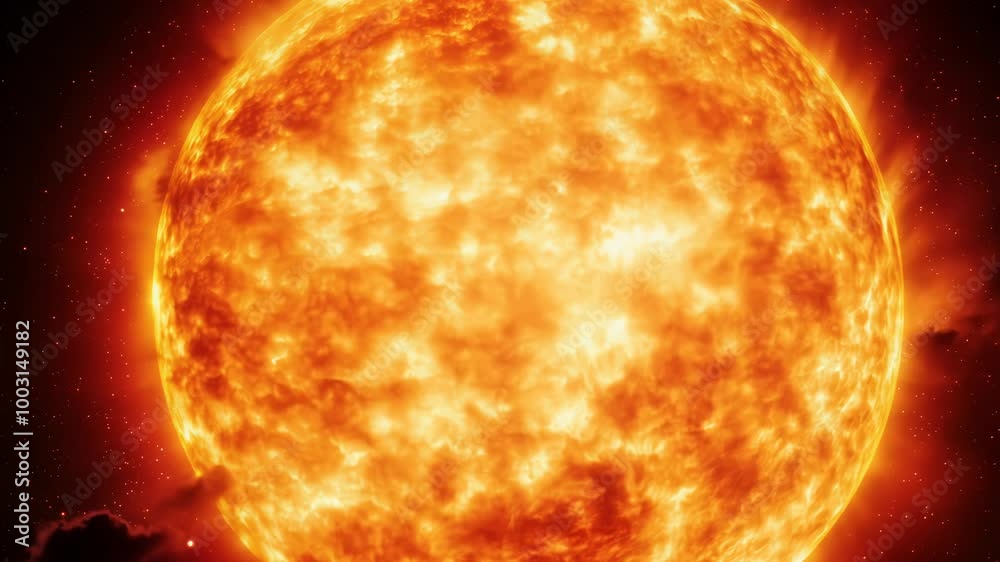 Sun surface with burning and boiling plasma. Astronomy scene with close up Sun surface Sun surface with burning and boiling plasma. Astronomy scene with close up Sun surface
