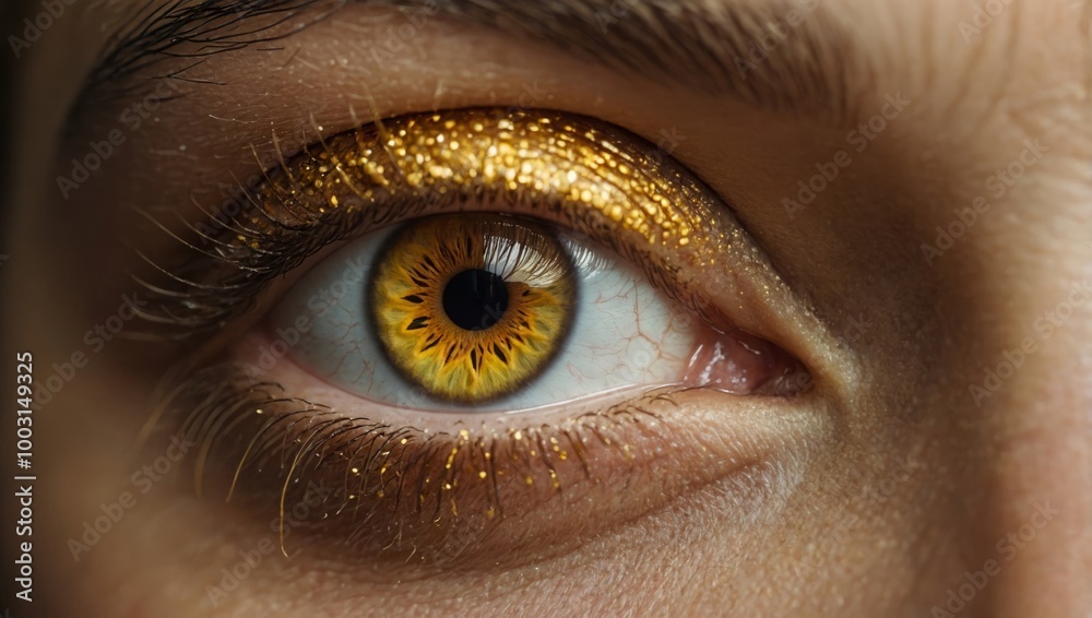 golden eye woman close up golden eye woman close up
