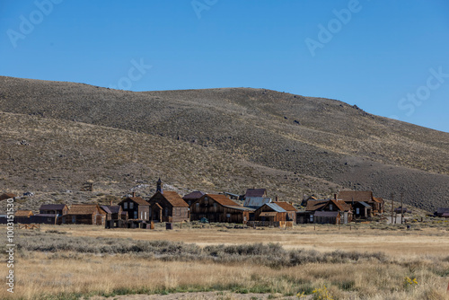 Bodie Ghost Town in California's high desert, a well-preserved relic of the American Wild West. This abandoned gold mining town offers a glimpse into 19th-century life amidst a stark landscape.