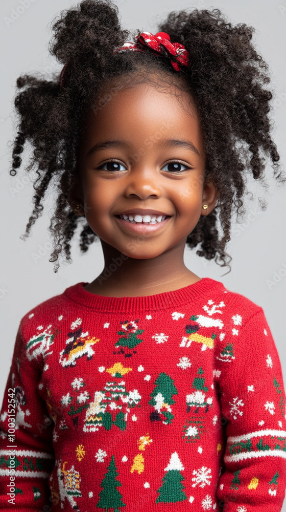 Xmas vibes - cute kid chils wearing christmas outfit smiling at the camera. Vertical banner for instagram story, reel or tiktok Xmas vibes - cute kid chils wearing christmas outfit smiling at the camera. Vertical banner for instagram story, reel or tiktok