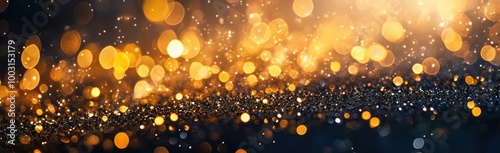 glitter background with fireworks and golden lights