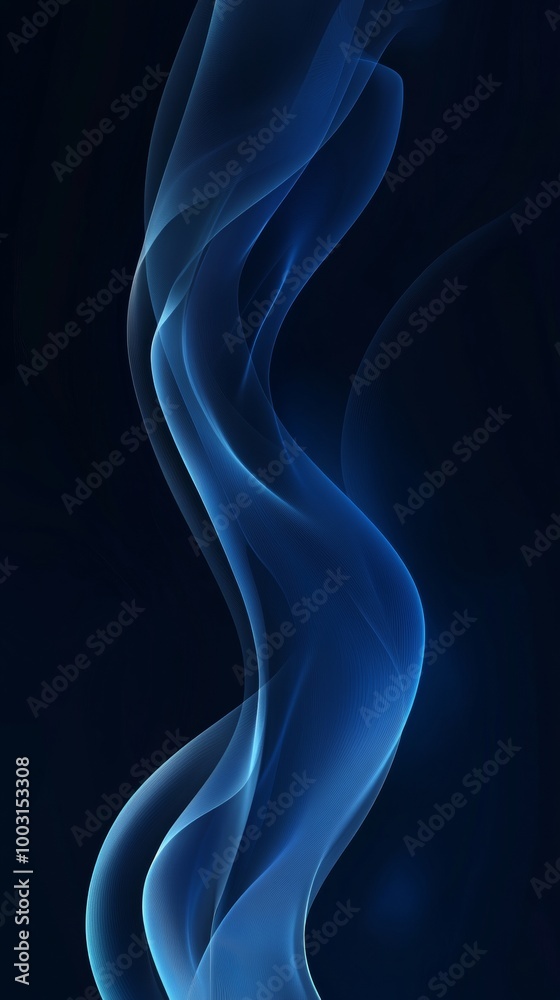Abstract swirling blue smoke on dark background Abstract swirling blue smoke on dark background