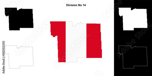 Free Download Division No 14 (Saskatchewan) outline map set - GFXLoad