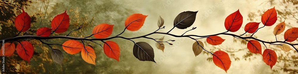 Autumn background with yellow and red leaves. Abstract illustration on the theme of autumn and the approach of winter. The beauty of nature in every season of the year. Postcard with the first day of Autumn background with yellow and red leaves. Abstract illustration on the theme of autumn and the approach of winter. The beauty of nature in every season of the year. Postcard with the first day of