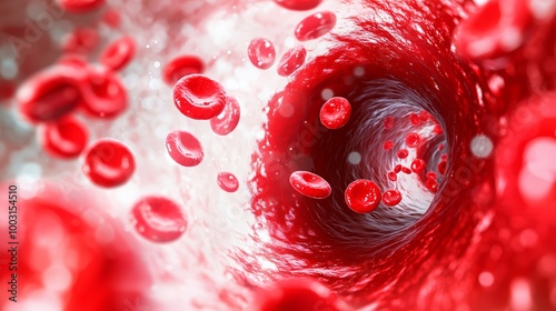 A blocked artery showing thick layers of cholesterol plaque restricting the passage of blood, with only a small amount of space left for circulation.