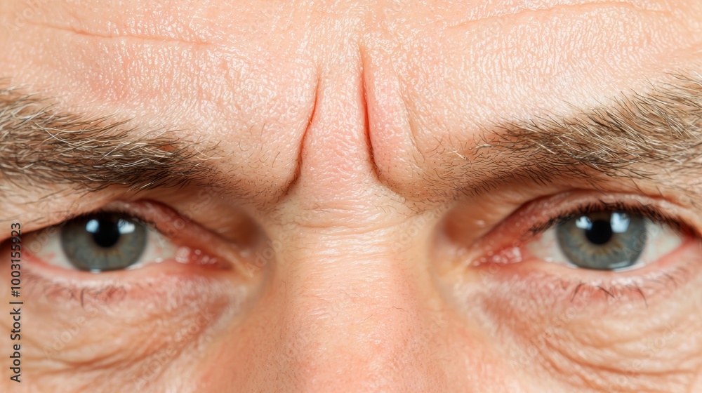 Fototapeta premium A close-up of the eyes, comparing the youthful symmetry in a teenagers face to the drooping eyelids and uneven lines in an older person's face.