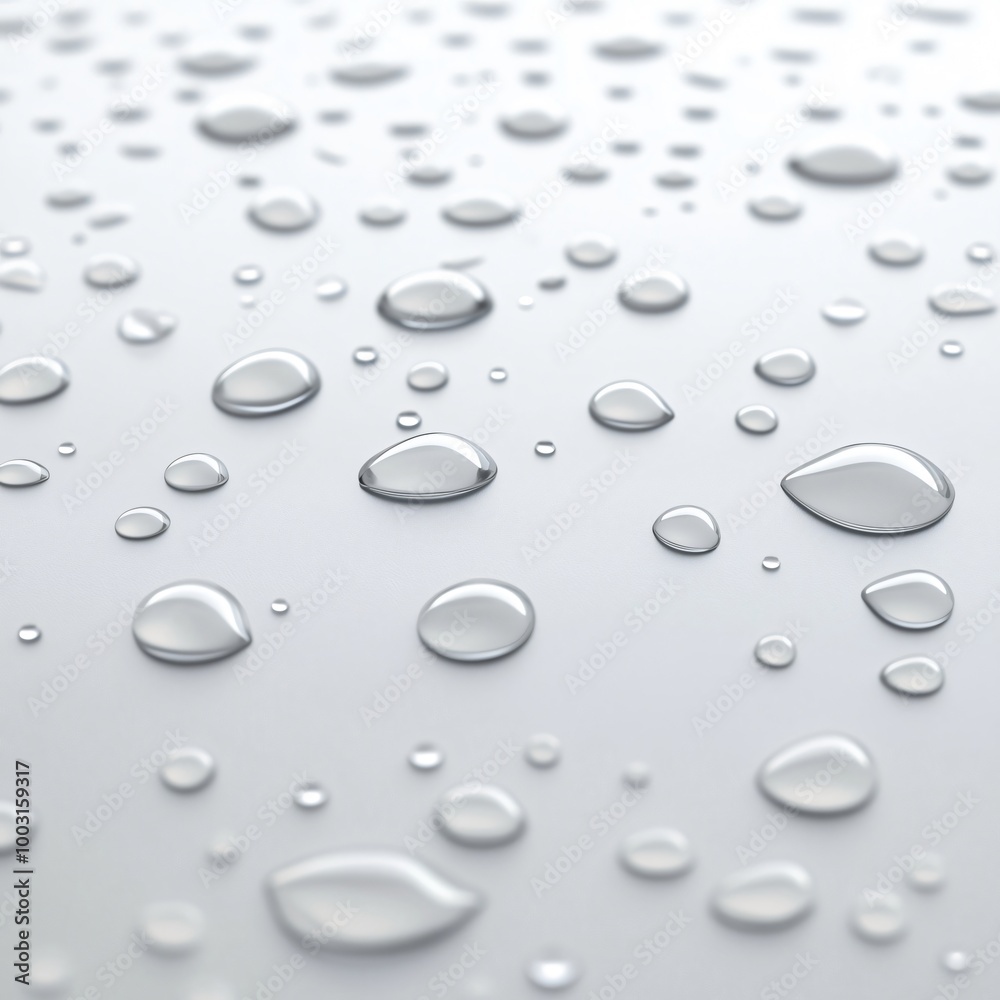 Water droplets creating abstract pattern on smooth surface Water droplets creating abstract pattern on smooth surface