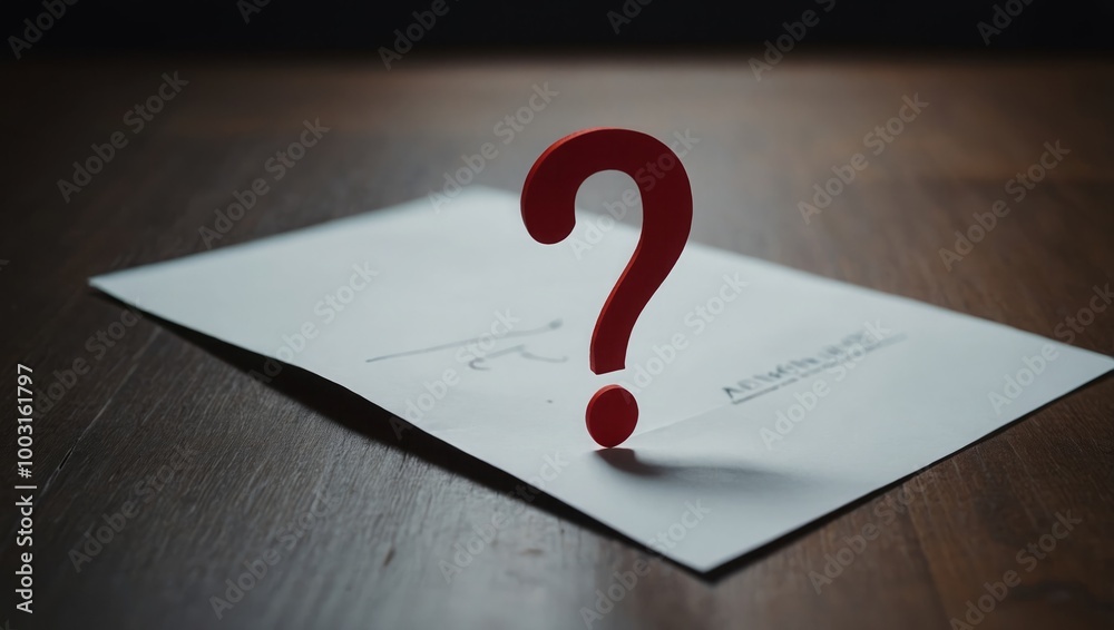 question mark on a white sheet of paper question mark on a white sheet of paper